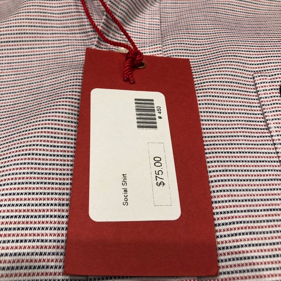 Souther Proper Medium Social Shirt Red/Blue NWT - Picture 2 of 4